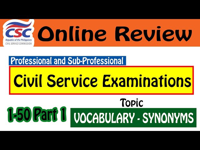 Civil Service Exam Reviewer 2025 Part 1 | Vocabulary Synonyms CSC Reviewer 2025