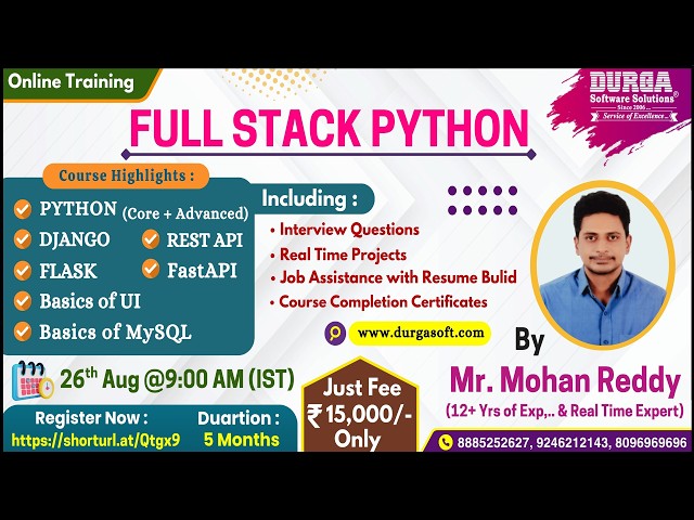FULL STACK PYTHON Online Training @ DURGASOFT