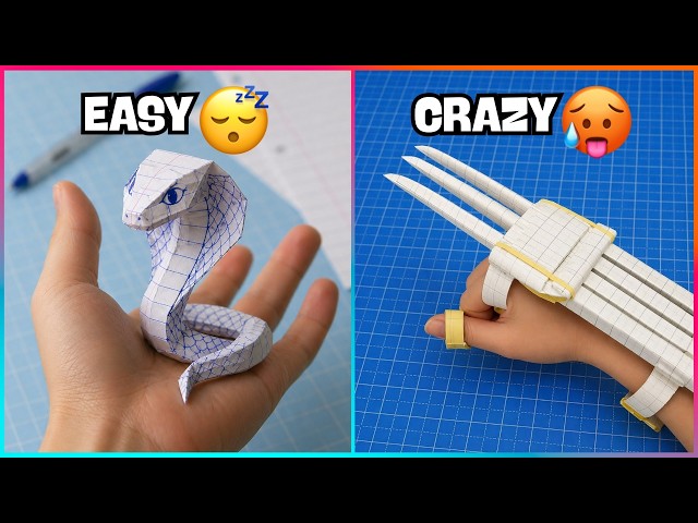 Level 1 to 100 Paper Crafts | From Simple to Genius