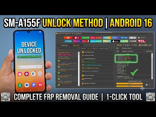 Samsung Galaxy A15 SM A155F FRP Unlock Android 16 Unlock tool