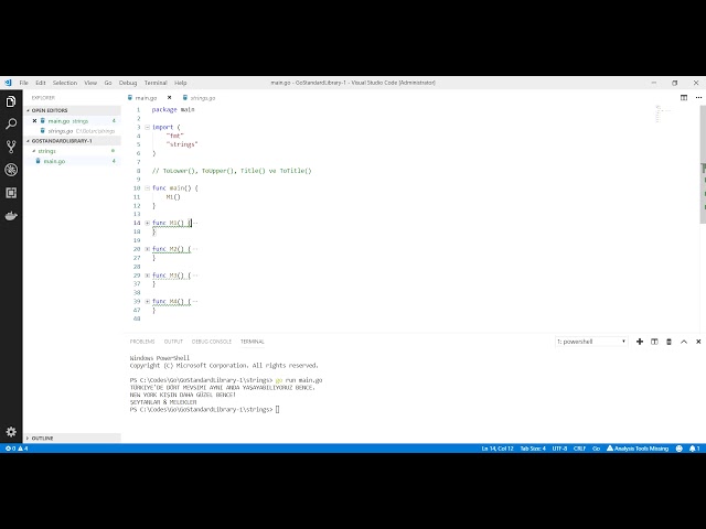 Go Programlama : ToLower, ToUpper, Title ve ToTitle
