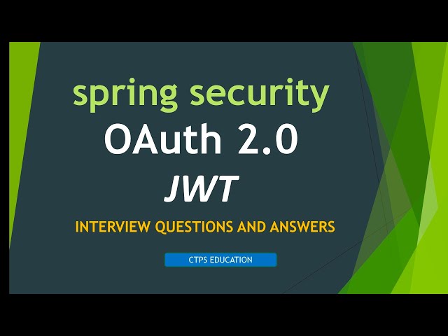 Spring Security| OAuth2.0 | JWT  interview questions and answers #springsecurity