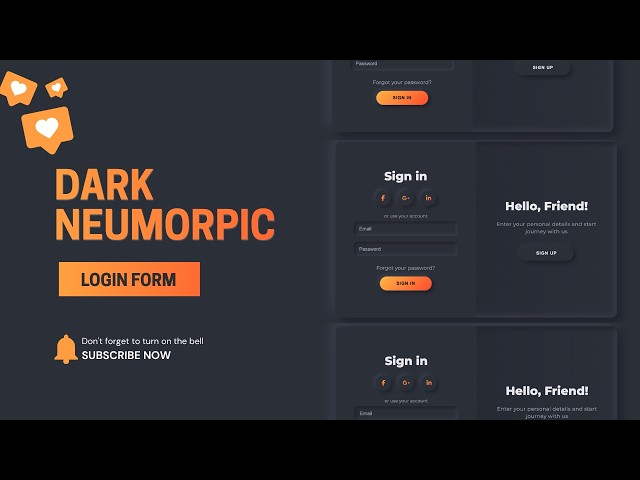 Dark Neumorphic Login Form UI | HTML & CSS Full Tutorial