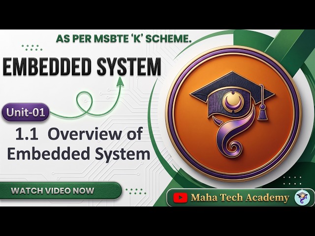 Unit-1 | 1.1 Overview of Embedded System #ESY#315338.AO/ DE/ EJ/ EK/ ET/ EX/ IE/ TE.|  MSBTE Diploma