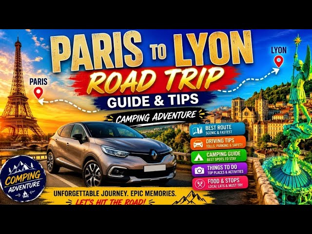 Paris to Lyon Road Trip 🇫🇷🚗 | Camping Adventure | Complete Guide & Tips #paris #viral #india #reels 