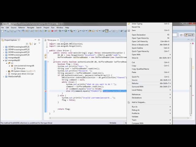 mongoDB Prototype Project 02 (Java Authentication + insert JSON data)
