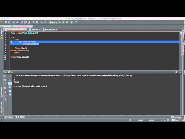 Tutorial: Using the 'with' statement to work with files in Python.