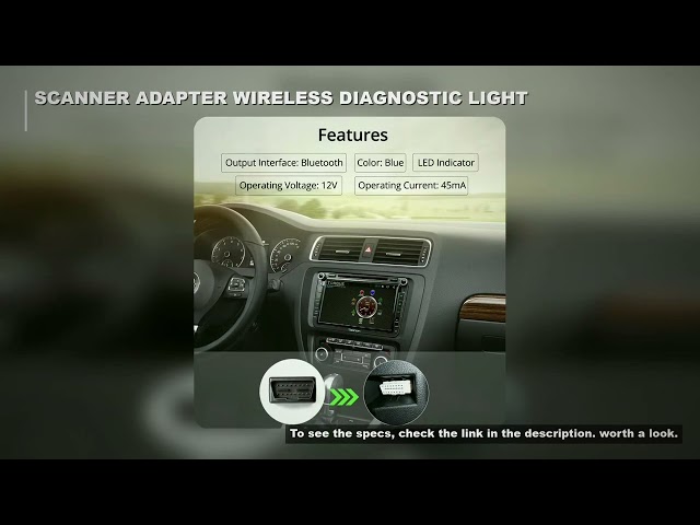 OBD2 Scanner Adapter BT, Wireless Diagnostic Code Reader OBD II Scan Tool Reset & Clear Check Car En