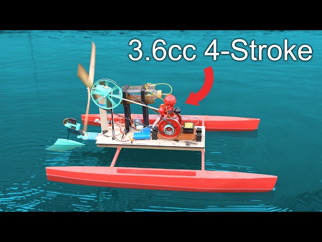 Tiny Gas Engine on Autonomous Boat
