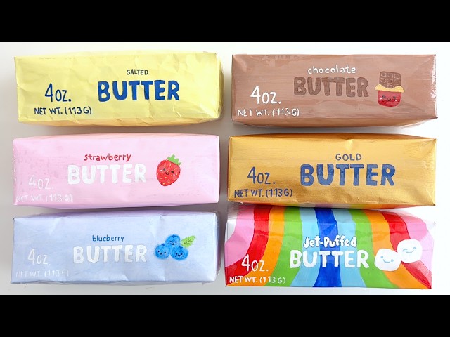 ¡Hice 6 butter squishies virales de bricolaje! 🧈