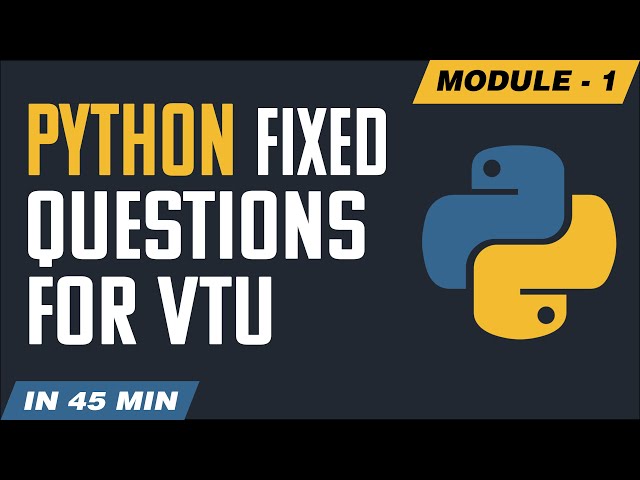 MODULE-1 FIXED QUESTIONS IN PYTHON.