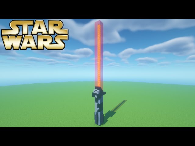 Minecraft Tutorial: How To Make Darth Vaders Lightsaber "Lightsaber Statue"