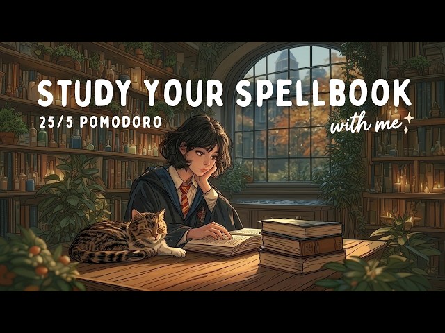 Cozy Wizarding School Pomodoro 25/5 - 3 Hour Study With Me 📚✨