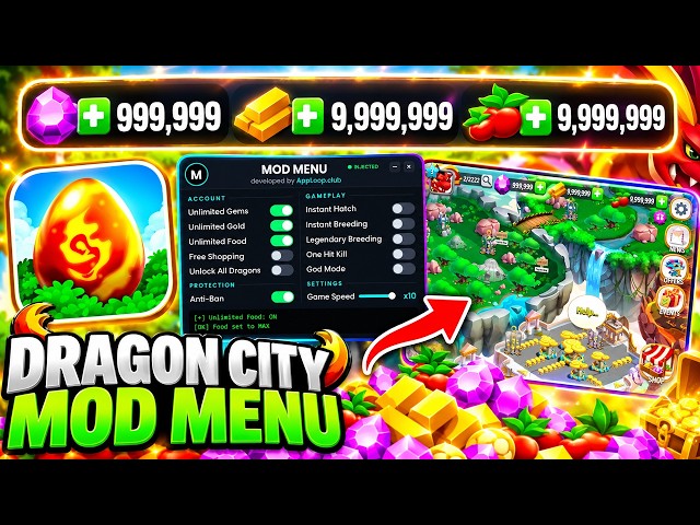 🔥 DRAGON CITY MOD MENU! v26.13.0 ✅ UNLIMITED GEMS, FOOD & GOLD | MOD MENU without APK (Android/iOS)