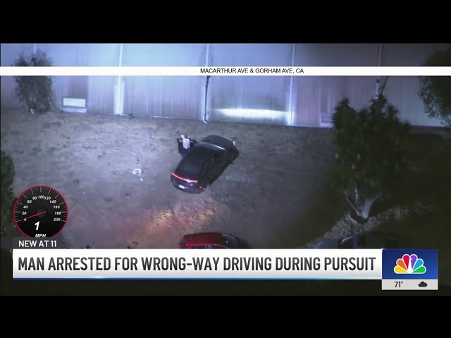 Man arrested for wrong-way driving during pursuit in West LA