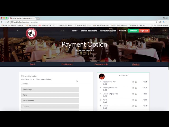 Jambho Food - Online food Ordering System