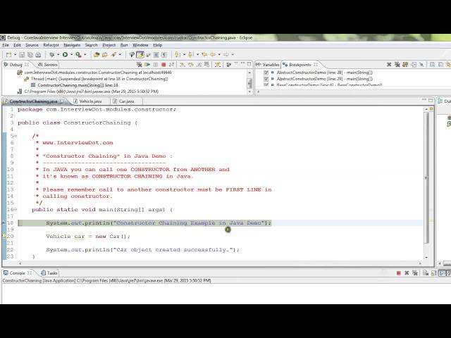 TAMIL CONSTRUCTOR CHAINING IN JAVA EXAMPLE DEMO