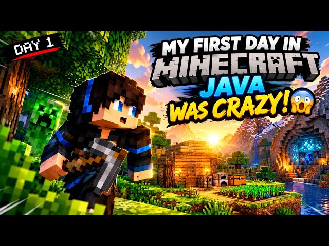 My First Day in Minecraft Java Was CRAZY! 😱