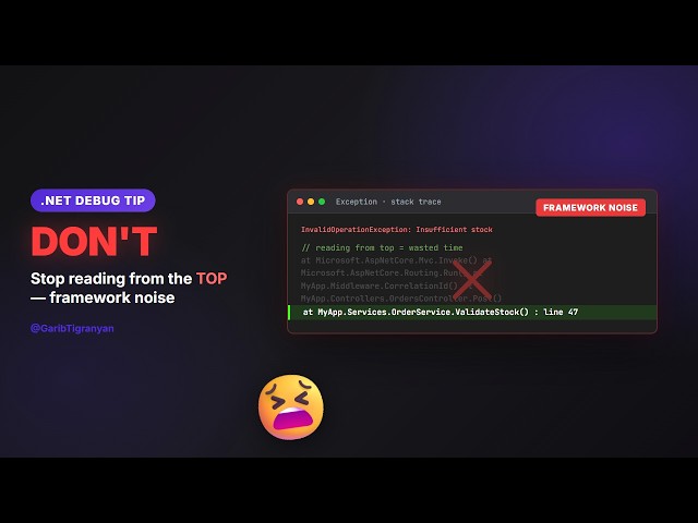 How to Read Stack Traces in C# | .NET Debugging Tip #shorts