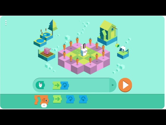 The shortest solution for Coding Doodle Kids level 6 (only 4 steps!)