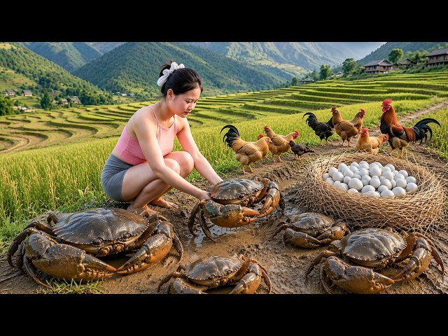 🔴 LIVE: Harvesting Crabs and Chicken Eggs from the Field to Sell at the Local Market - Extra Income