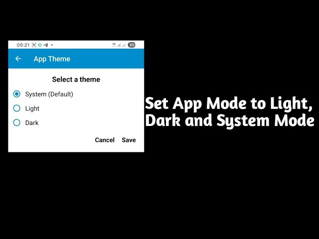 Set App Theme: System (Defaults), Light and Dark mode in sketchware pro swb projects by sketchly