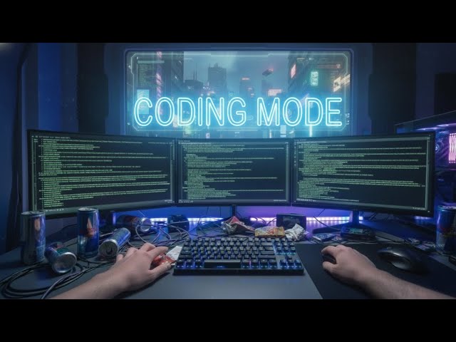 Deep Focus Music for Coding & Hacking 💻 Cyberpunk Rain Ambience [Keyboard ASMR] | SYSTEM OVERRIDE