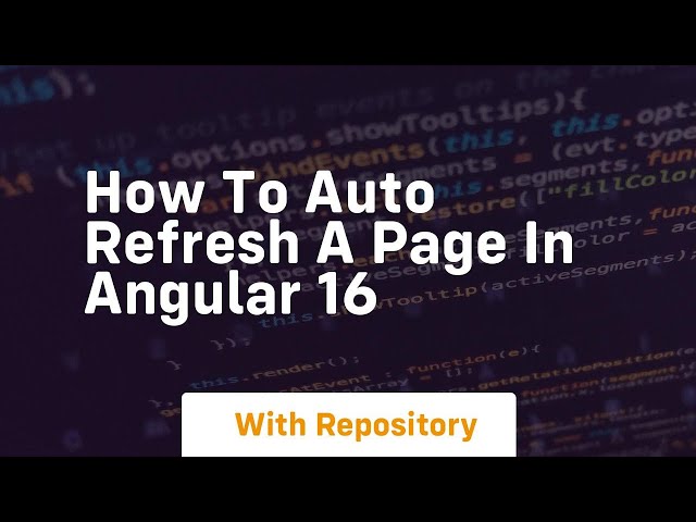 How to auto refresh a page in angular 16