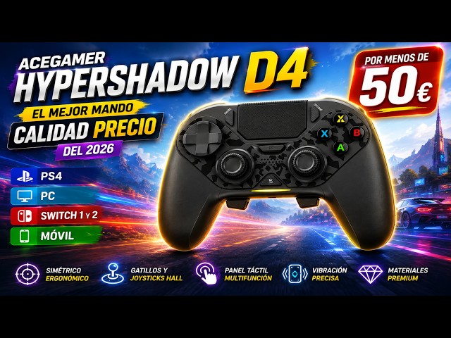 EL MEJOR MANDO del 2026 por MENOS de 50€ 😱 AceGamer HyperShadow D4. Analisis en Español.