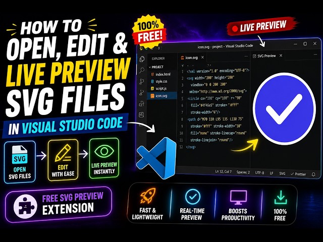 How to Open, Edit & Live Preview SVG Files in Visual Studio Code – FREE SVG Preview Extension