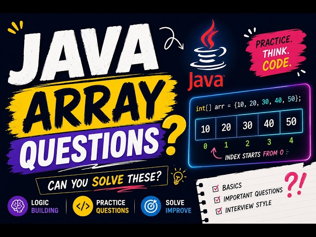 JAVA ARRAY QUESTIONS 🔥Can You Solve These? #java