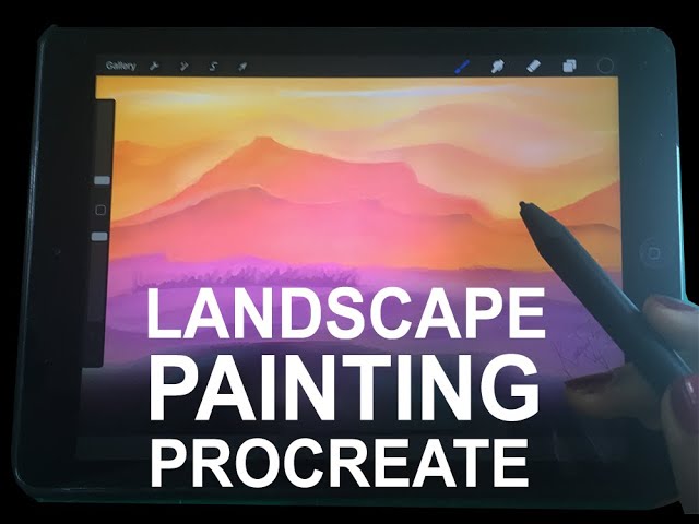 How to make a Desert sunset landscape ipad painting (using Procreate)
