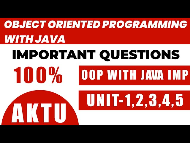 Object oriented programming with java important questions aktu | Aktu OOP with java  imp 2025