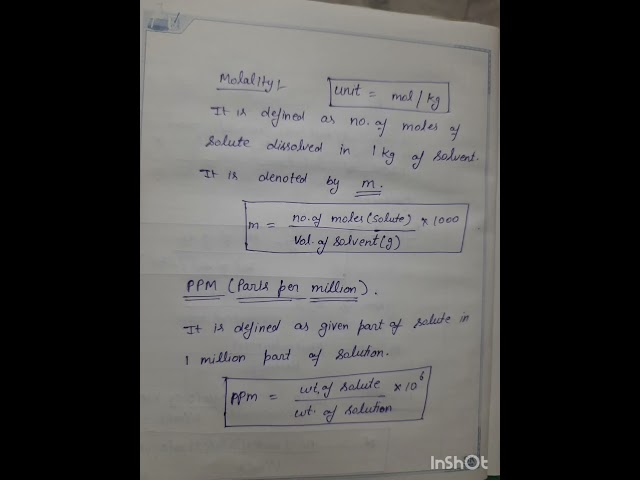 molality and ppm#solution#