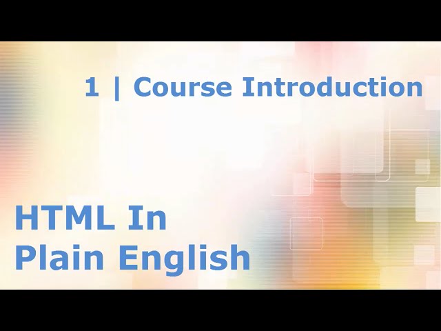 HTML5 Tutorial for Beginners | 1. Introduction to HTML, the Basics of Making Websites (English)