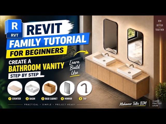 Revit Family Tutorial for Beginners | Create a Bathroom Vanity Step by Step