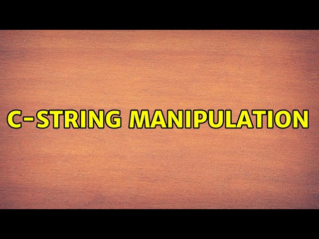 C-string manipulation