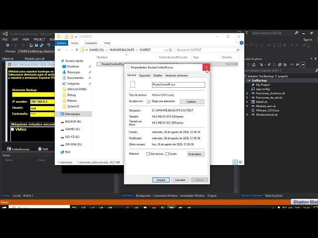 EsxiBackup - VBNET - exportar OVA
