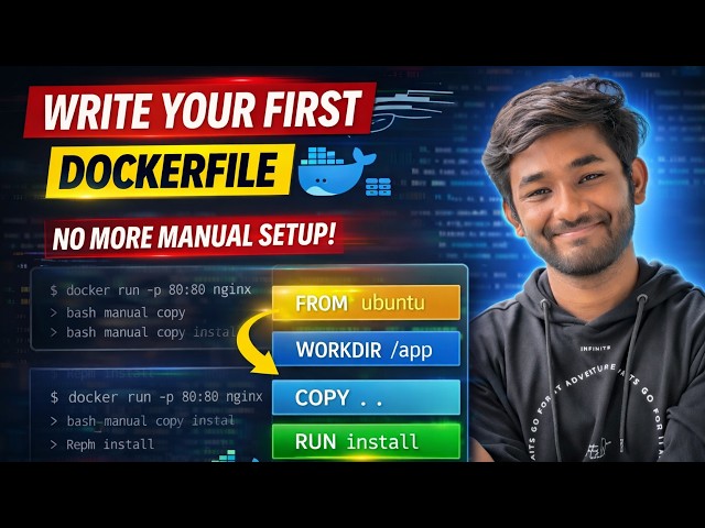 Write Your First Dockerfile 🐳 | FROM, WORKDIR, COPY, RUN Explained | DevOps Tutorial