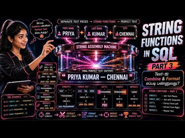 String Functions in SQL | Part 3 | CHAR, ASCII, POSITION & REPLACE Explained in Tamil 🔥 | Keepgon