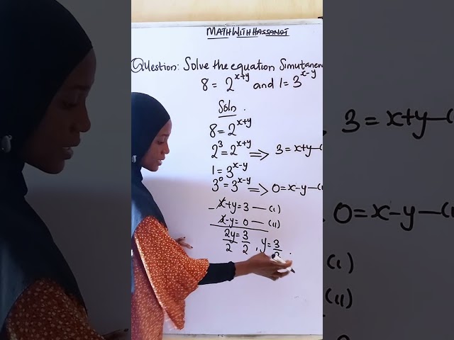 Exponential equation leading to simultaneous Equation #mathematics #easylearning #mathteacher 