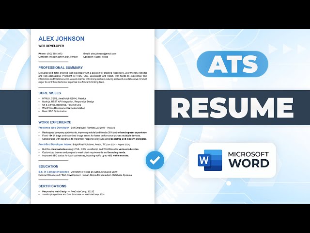 How to Create Resume in MS Word | ATS CV Format Free