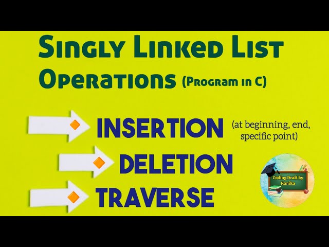Program in C to Implement Singly Linked List Operations | Coding Draft by Kanika