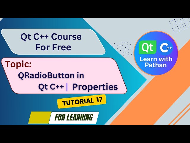 QRadioButton in Qt C++ 🔘 | Complete Guide with Real Example @Learnwithpathan-1987