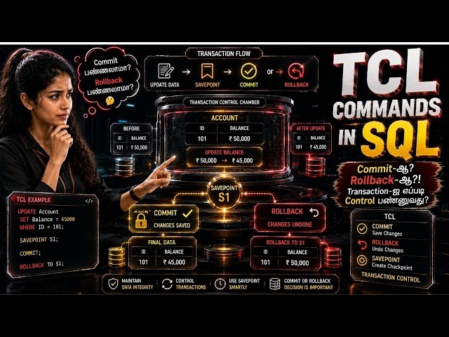 TCL Commands in SQL | COMMIT, ROLLBACK & SAVEPOINT Explained in Tamil 🔥 | Keepgon