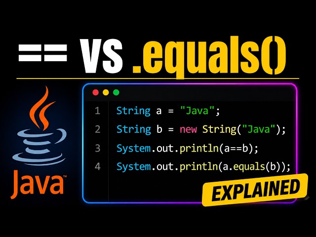 == vs .equals() in Java Explained | Why Does == Return False?