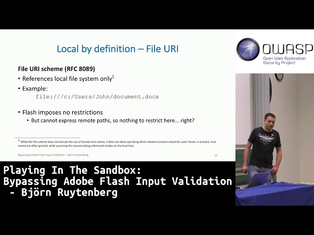 Playing in the Sandbox: Bypassing Adobe Flash Input Validation by Björn Ruytenberg