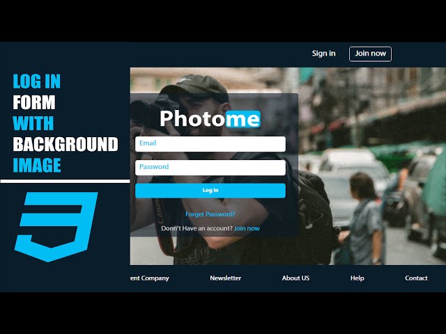 CSS  Login form with background image