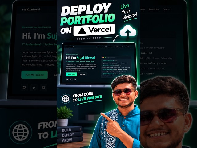 How to Deploy Portfolio Website on Vercel for Free 🚀 | #Shorts #shorts #shortvideo #short