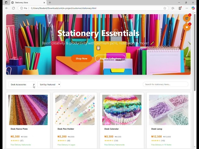 The Shopping website made it html css bootstrapt and js